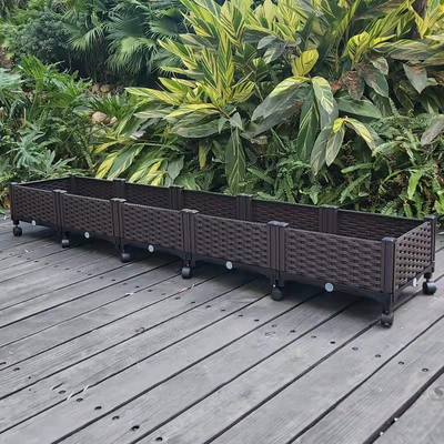 Plantador Iso9001 plástico exterior decorativo nas rodas favoráveis ao meio ambiente