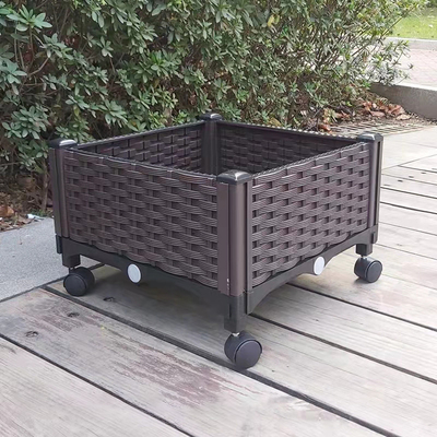 Plantador Iso9001 plástico exterior decorativo nas rodas favoráveis ao meio ambiente