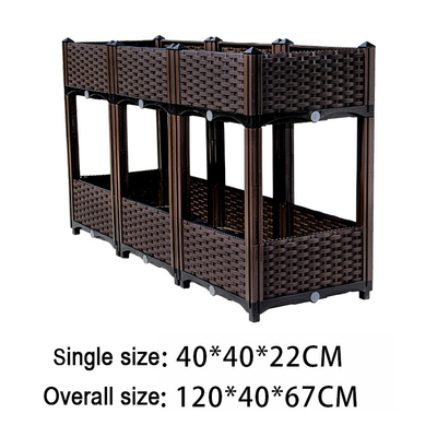 Da caixa plástica do plantador da terra moderna grande capacidade elevada amigável 42*42*20cm