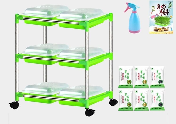 Plântula Multilayer Tray Stand Microgreen Hydroponic Trays biodegradável