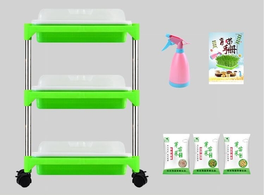 Plântula Multilayer Tray Stand Microgreen Hydroponic Trays biodegradável