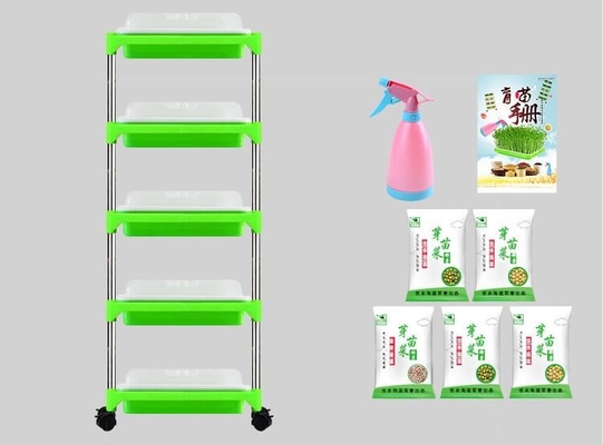Plântula Multilayer Tray Stand Microgreen Hydroponic Trays biodegradável
