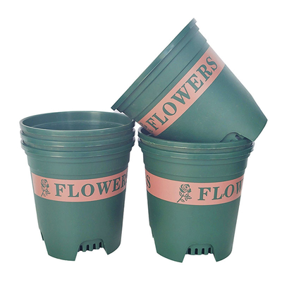 Planta de berçário dos potenciômetros de flor potenciômetros plásticos plásticos de 1 do galão verde antiferrugem 13cm alto