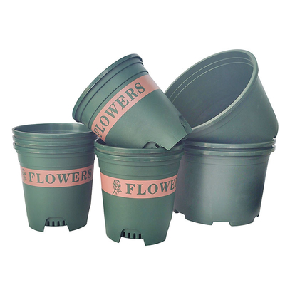 Planta de berçário dos potenciômetros de flor potenciômetros plásticos plásticos de 1 do galão verde antiferrugem 13cm alto