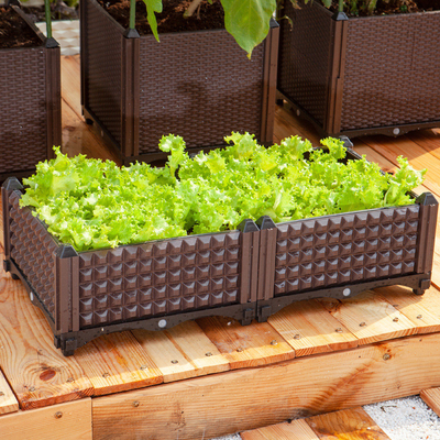Resistência de corrosão engrossada moderna de Herb Plastic Planter On Wheels