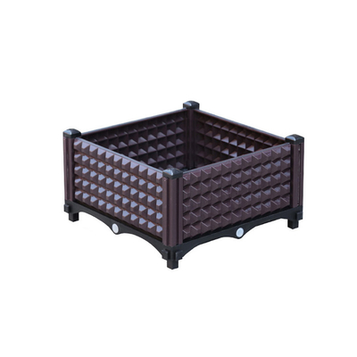 Recipientes plásticos da caixa plástica Multifunction do plantador de 26CM Brown para camas aumentadas do jardim