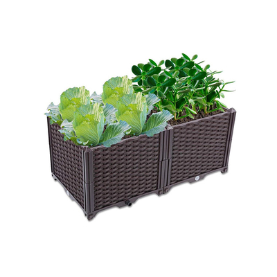 Plantadores plásticos de Veg da caixa de Logo Customized Plastic Flower Bed grandes 37cm altos