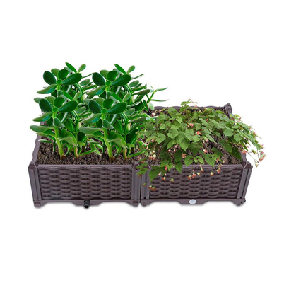 Do plantador plástico da caixa da flor da rua 80cm camas de flor aumentadas plásticas com furo de dreno