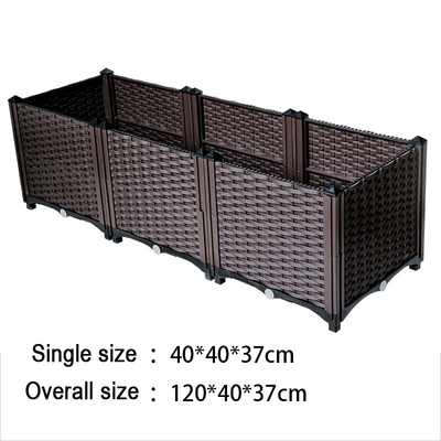 Prova de fogo alta plástica vegetal exterior da caixa 37cm do plantador do jardim