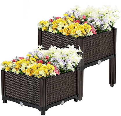 das camas elevados plásticas largas do jardim de 40cm calha vegetal plástica nos pés antiferrugem