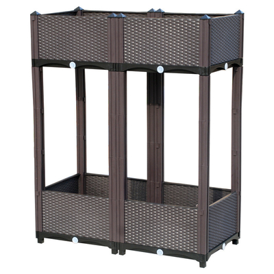 Caixa plástica elevado Multifunction do plantador para a resistência do tempo do crescimento vegetal
