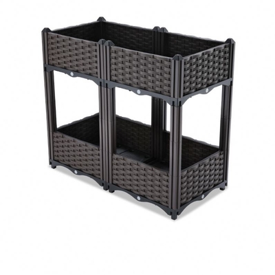 Da caixa plástica elevado do plantador do retângulo do balcão camada tridimensional multi