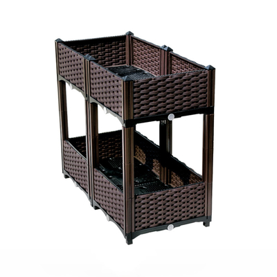 Da caixa plástica elevado do plantador do retângulo do balcão camada tridimensional multi