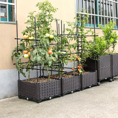 O jardim plástico alto da dupla camada 71cm encaixota caixas plásticas exteriores do plantador