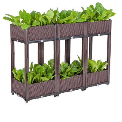 O jardim plástico alto da dupla camada 71cm encaixota caixas plásticas exteriores do plantador