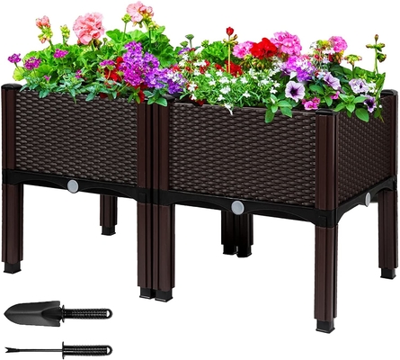O plantador elevado plástico customizável do jardim aumentou plástico das camas de flor não revestido