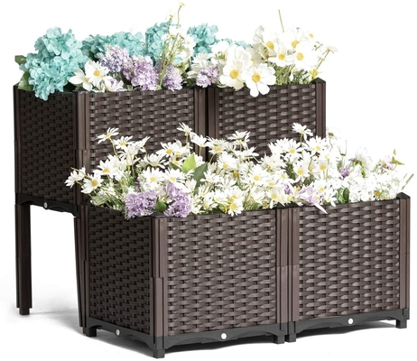 O plantador elevado plástico customizável do jardim aumentou plástico das camas de flor não revestido